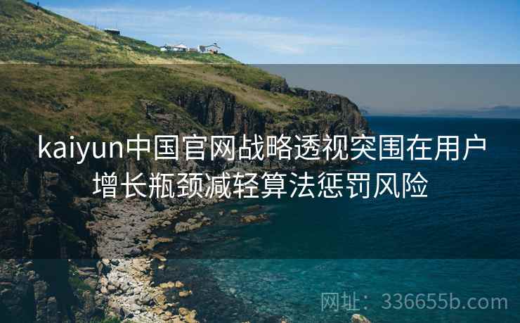 kaiyun中国官网战略透视突围在用户增长瓶颈减轻算法惩罚风险