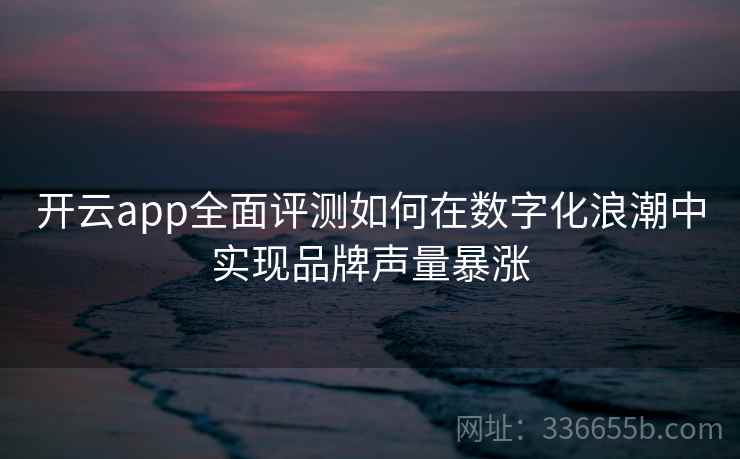 开云app全面评测如何在数字化浪潮中实现品牌声量暴涨