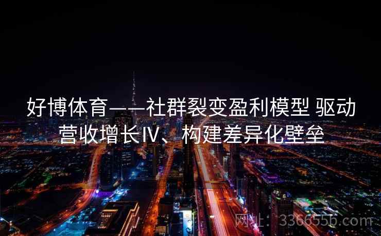 好博体育——社群裂变盈利模型 驱动营收增长Ⅳ、构建差异化壁垒