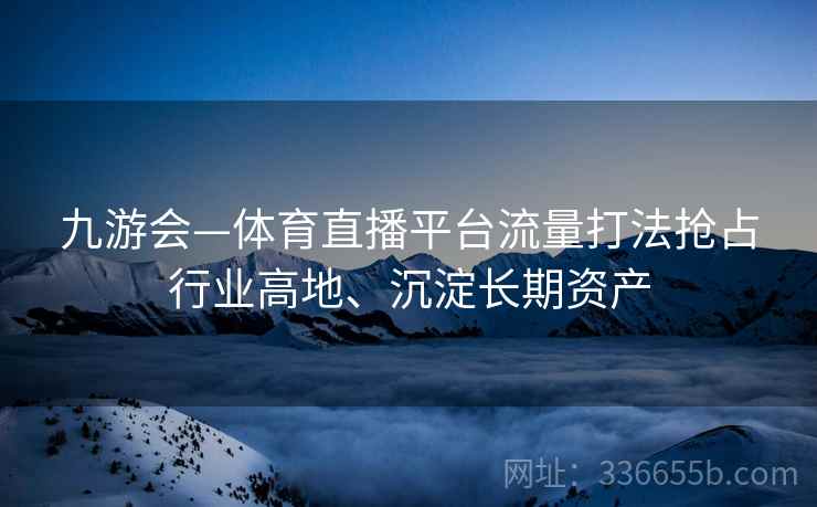 九游会—体育直播平台流量打法抢占行业高地、沉淀长期资产