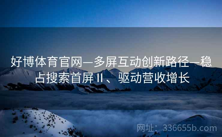 好博体育官网—多屏互动创新路径—稳占搜索首屏Ⅱ、驱动营收增长